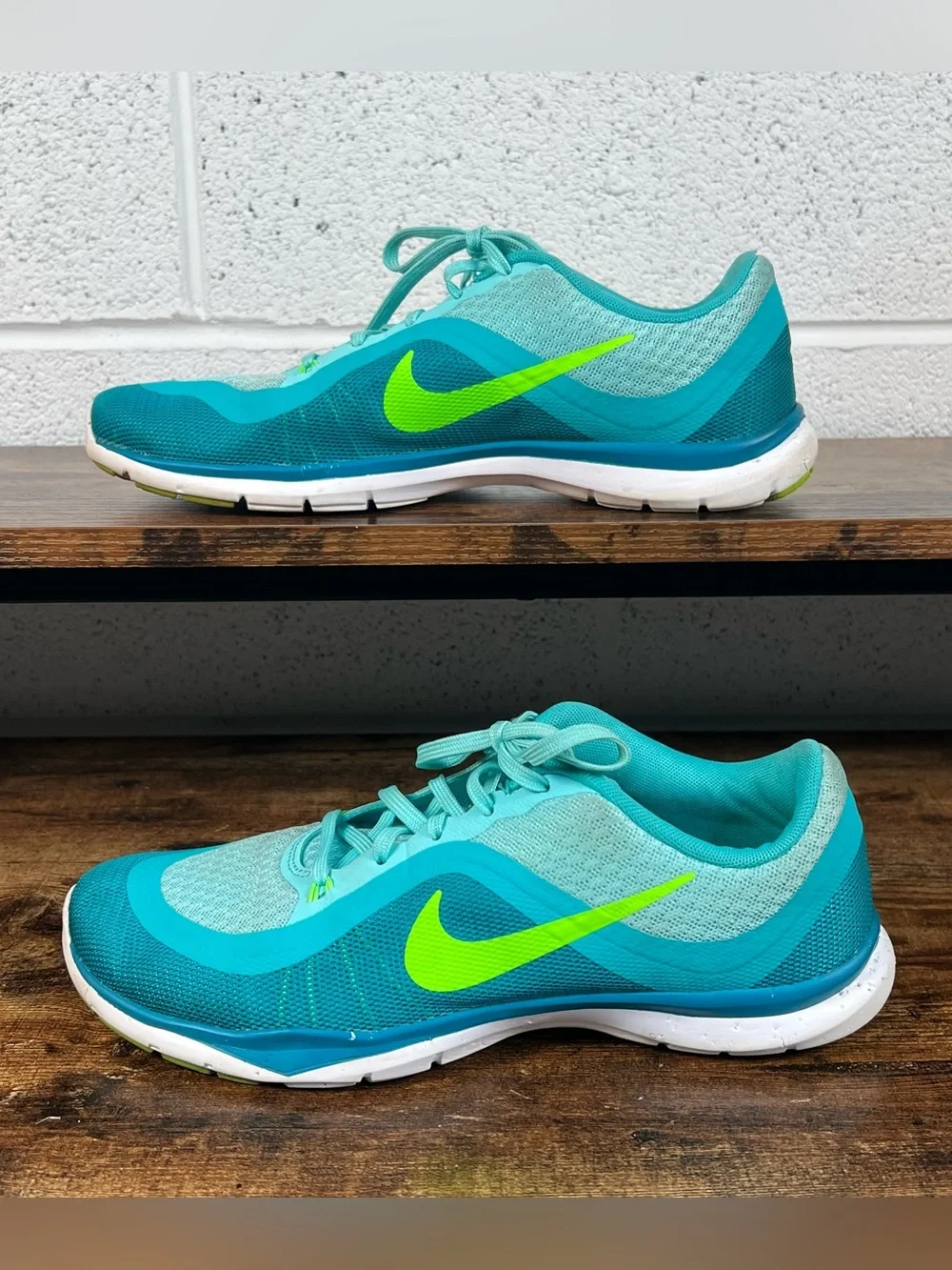 Nike Sneakers Flex Trainer 6 Turquoise Running Shoes 831217-300 Women's 9